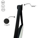 Ver imagem 5 de Espelho Redondo Adnet 80cm Moldura e Alça Couro Preto + Suporte