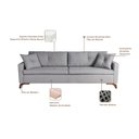 Ver imagem 4 de Sofá Viena 2,10m Tecido Linho Pés Imbuia