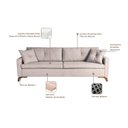 Ver imagem 4 de Sofá Viena 2,30m Tecido Linho Pés Imbuia