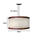 Ver imagem 4 de Lustre Pendente Manhattan em Palha Indiana e Couco Sintético:preto