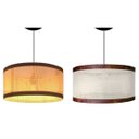 Ver imagem 2 de Lustre Pendente Manhattan em Palha Indiana e Couco Sintético:preto