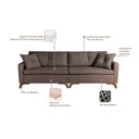 Ver imagem 4 de Sofá Viena 2,30m Tecido Veludo Pés Imbuia