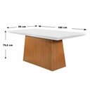 Ver imagem 4 de Mesa para Cozinha Luna + Tampo Madeirado Reto 180x90cm Grafite-imbuia - Rufato