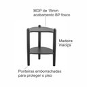 Ver imagem 5 de Mesa Lateral Orgânica com Prateleira 44,6cm Pé Madeira Móvel na Caixa