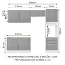 Ver imagem 4 de Armário de Cozinha Completa 260cm Branco/Cinza Lux Madesa 05