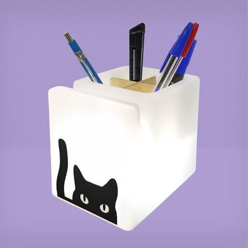 Organizador de Mesa Iluminado Gato Espião