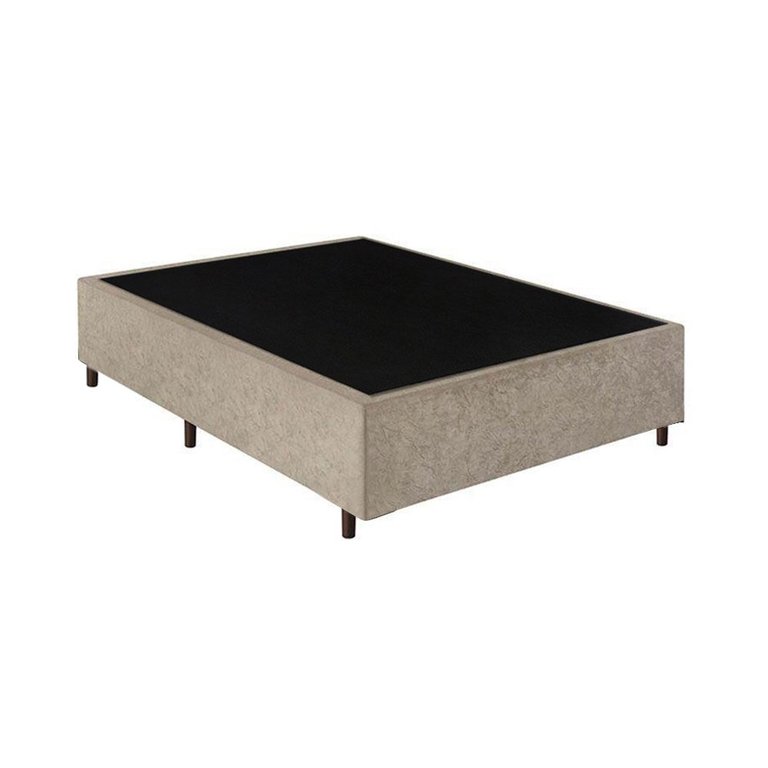 Base Box Casal Santo Box Suede Bege 40x138x188 Base Box Casal Santo Box Suede Bege 40x138x188