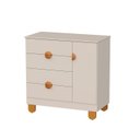 Ver imagem 1 de Cômoda Infantil Apolo 4 Gavetas 1 Porta Sapateira para Quarto Bebê Reller Areia Fosco