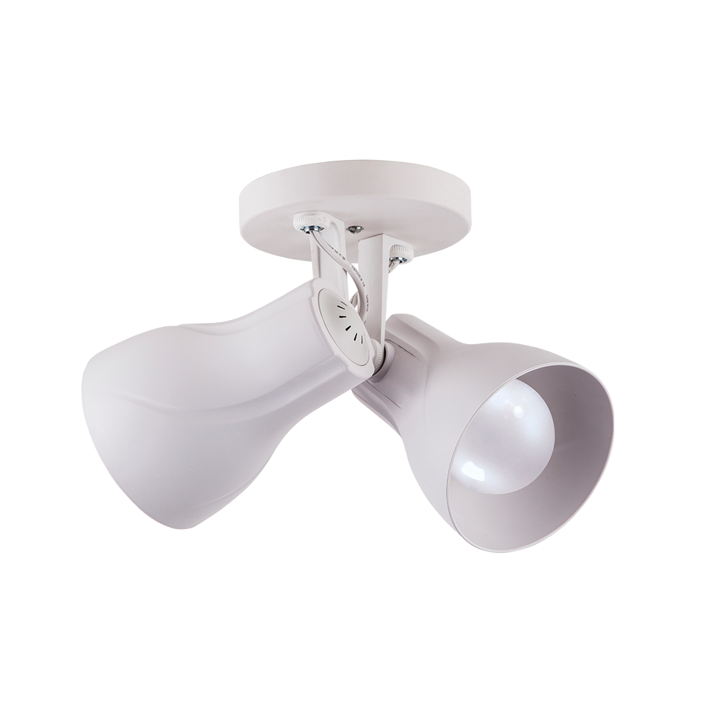 Luminária de Teto Spot Sobrepor Direcionável Octa Plus Design Moderno Quarto Sala 2L E27 Branco