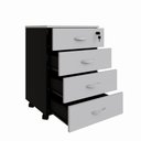 Ver imagem 4 de Gaveteiro Volante New City 4 Gavetas 46,5 cm Cinza Cristal/Preto Gebb Work