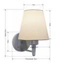 Ver imagem 2 de Arandela Parede Vivare Md-2004 Cinza Cúpula em Tecido - Bivolt Cinza-branco 127-220v