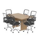 Ver imagem 4 de Mesa de Reunião para Escritório 136x90cm Me4191 Amêndoa