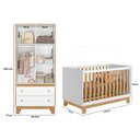 Ver imagem 2 de Quarto de Bebê com Berço Mini Cama Slim e Guarda Roupa Flora Branco Freijó Qmovi