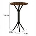 Ver imagem 2 de Mesa Alta Holanda com Tampo MDP Ripado 60x60 Martelado Grafite Teixeira