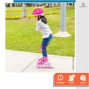 Ver imagem 7 de Patins Infantil Roller In Line 4 Rodas 31 a 34 Criança Ajustável Abec-7 com Kit de Proteção Freio Tr