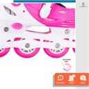 Ver imagem 3 de Patins Infantil Roller In Line 4 Rodas 31 a 34 Criança Ajustável Abec-7 com Kit de Proteção Freio Tr