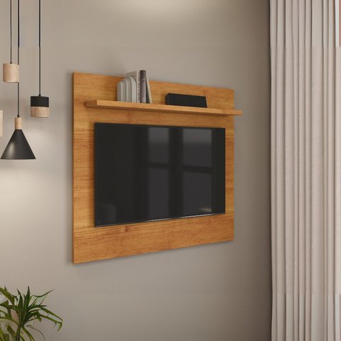 Estante Painel Tv com Prateleira Retro Sala Estar Clássica:cinamomo