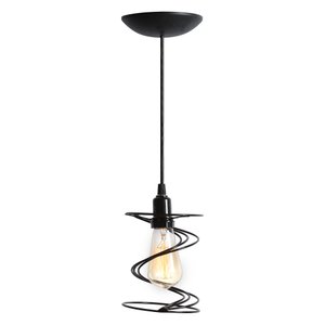 Kit 2 Pendente Aramado Poptem Mola Preto Lustre Luminária Iluminação Sala Quarto Iluminação Interior