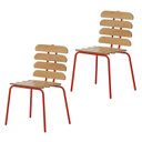 Ver imagem 2 de Kit 2 Cadeiras Base Tubular Fixa Reno Vermelho/Nature