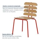 Ver imagem 5 de Kit 2 Cadeiras Base Tubular Fixa Reno Vermelho/Nature