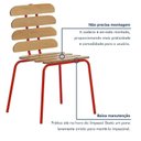Ver imagem 6 de Kit 2 Cadeiras Base Tubular Fixa Reno Vermelho/Nature