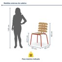 Ver imagem 3 de Kit 2 Cadeiras Base Tubular Fixa Reno Vermelho/Nature