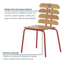 Ver imagem 4 de Kit 2 Cadeiras Base Tubular Fixa Reno Vermelho/Nature