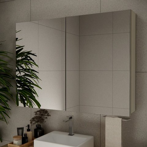 Espelheira de Banheiro Nature Estilare - 110cm Nude