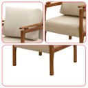 Ver imagem 7 de Kit 2 Poltrona Sala Decorativa Dallas Estofada Linho Bege Base Madeira Castanho - Arkell