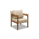 Ver imagem 2 de Kit 2 Poltrona Sala Decorativa Dallas Estofada Linho Bege Base Madeira Castanho - Arkell