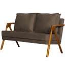 Ver imagem 3 de Kit 1 Poltrona Marilia + Namoradeira Marilia Recepção - Suede Marrom