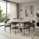 Ver imagem 1 de Cadeira Sala de Jantar Margara Kit 8 Base em Aço Preto Linho D03 - D'Rossi