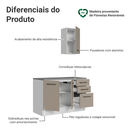Ver imagem 4 de Conjunto Gabinete para Banheiro 120cm 3 Portas 3 Gavetas Branco/Crema Agata Madesa 01