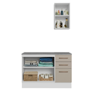 Ver imagem 5 de Conjunto Gabinete para Banheiro 120cm 3 Portas 3 Gavetas Branco/Crema Agata Madesa 01