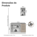Ver imagem 3 de Conjunto Gabinete para Banheiro 120cm 3 Portas 3 Gavetas Branco/Crema Agata Madesa 01