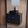 Gabinete Armário para Banheiro 60cm Mdf com Cuba - Udine Preto - 3