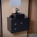 Ver imagem 4 de Gabinete Armário para Banheiro 60cm MDF com Cuba - Udine Preto
