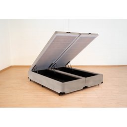 Cama Box Baú King Size Bipartida Serenelife - Suede Bege Claro - 4