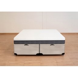 Cama Box Baú King Size Bipartida Serenelife - Suede Bege Claro - 3