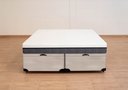 Ver imagem 2 de Cama Box Baú King Size Bipartida Serenelife - Suede Bege Claro