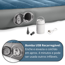 Ver imagem 2 de Colchão Inflável 2 Unidades Casal Queen Intex Dura-beam Prestige com Bomba Usb Recarregável
