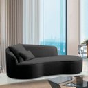 Ver imagem 2 de Divã Recamier Curvo Sala de Estar Inglaterra Lado Direito 150cm Linho Preto - Incasa Decor