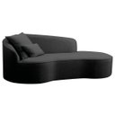 Ver imagem 1 de Divã Recamier Curvo Sala de Estar Inglaterra Lado Direito 150cm Linho Preto - Incasa Decor