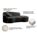 Ver imagem 4 de Divã Recamier Curvo Sala de Estar Inglaterra Lado Direito 150cm Linho Preto - Incasa Decor