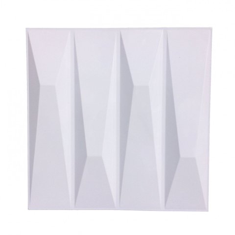 Kit com 8 Placas de Revestimento 3D para Parede 50x50cm Ametista Ouro Fino Branco