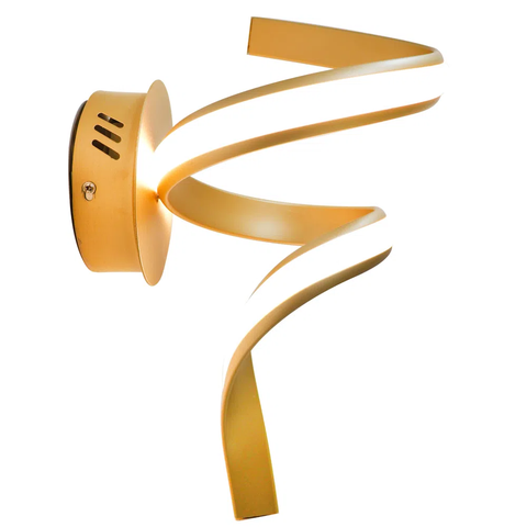 ARANDELA FLUIRE DOURADO (C)20CM (L)30CM (A)40CM 1X12W 3000K 720LM - ARANDELA FLUIRE DOURADO (C)20CM 