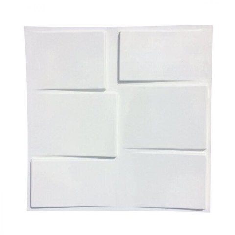 Kit 8 Placas Revestimento 3D para Parede 50x50cm Turmalina Ouro Fino Branco