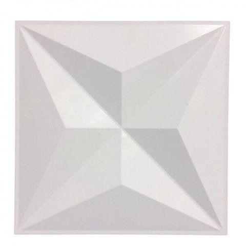 Kit 8 Placas Revestimento 3D para Parede 50x50cm Safira Ouro Fino Branco