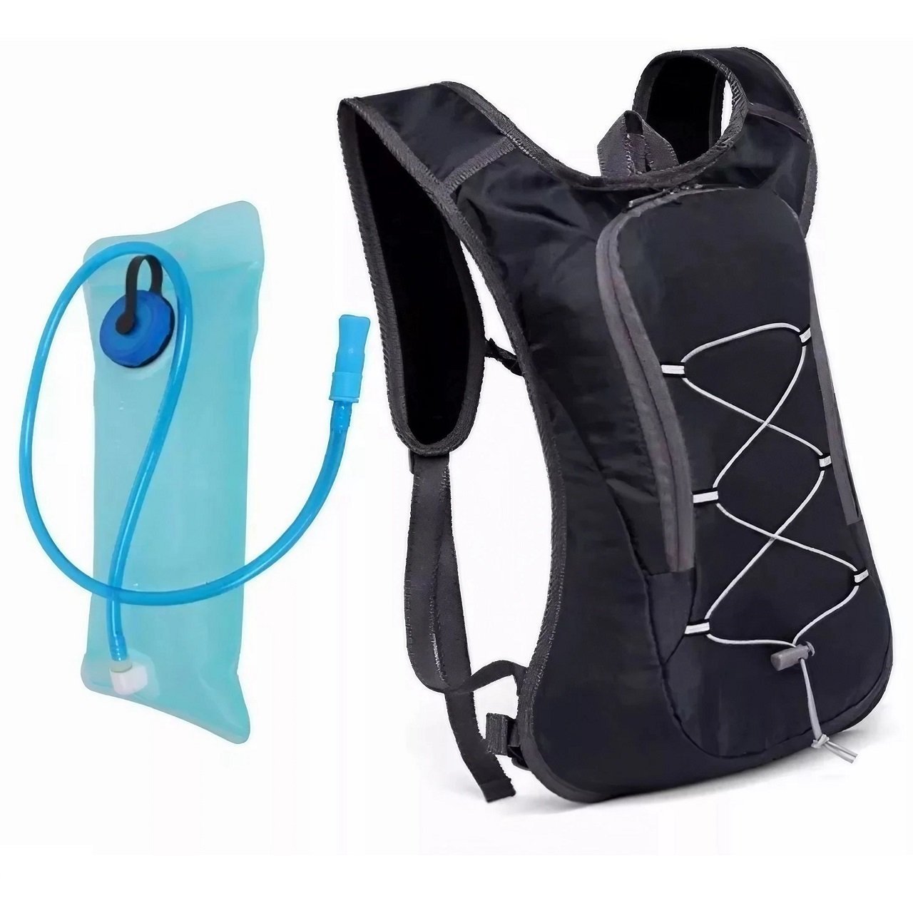 Mochila De Hidratação Camelbak Térmica 2 Litros Água Bike Preto Com Cinta:Preto