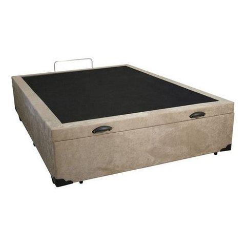 Base Box Baú Casal 138 X 188 Suede com Pistão Gás So1clique - Bege